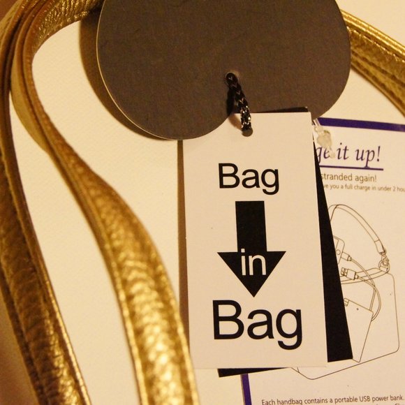 Imoshion Large Reversibile Genuine Faux Leather Bag-In-A-Bag Tote - Picture 11 of 12